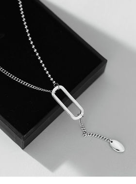 回形针项链女小众设计感