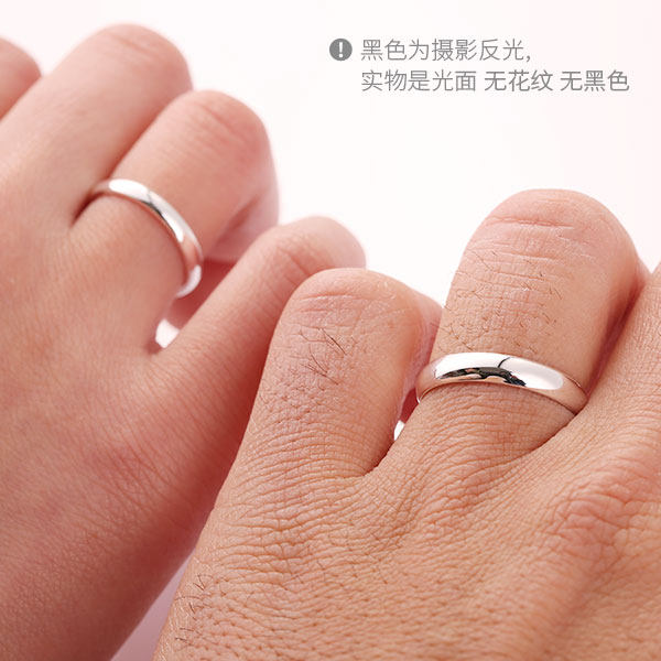 免费刻字999纯银女男小众情侣戒指 奥芙戒指/指环