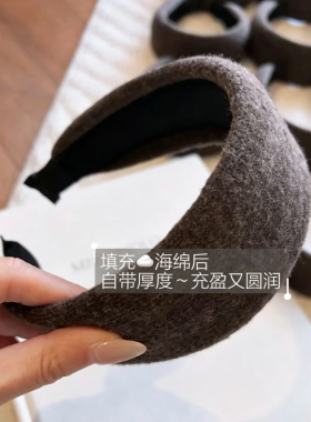 易梦玲迅猛龙同款慵懒柔软针织发箍通勤简约百搭压发头箍秋冬加厚