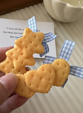 可爱蝴蝶结饼干发夹刘海夹
