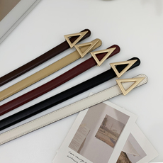 Ремень 韩国东大门新款真皮三角扣装饰细腰带女 配裙子简洁百搭西装皮带