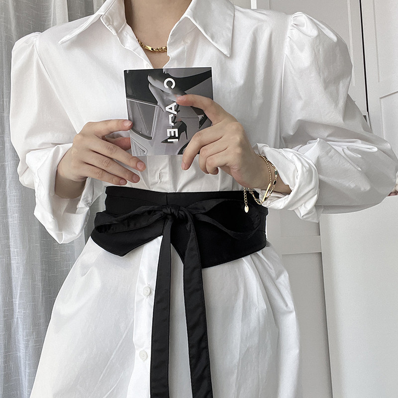 布腰封女衬衫绑带装饰束腰连衣裙汉服女士腰带配裙子古风配饰外搭