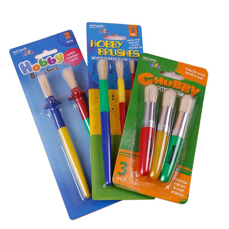 蒙玛特儿童颜料画笔 创意笔刷绘画笔3支装 水粉笔套装 儿童画刷,淘宝优惠券,粉丝福利购,淘宝优惠卷