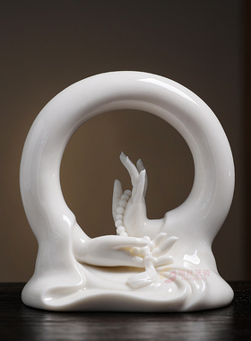 陶瓷佛手禅意车载摆悠扬