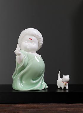 无瓷器祝福古典客厅,办公室青瓷