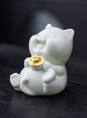 德化创艺陶瓷萌猫小摆件