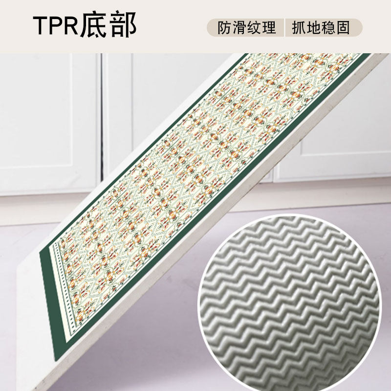 No-wash and wipeable kitchen floor mat, large size, wear-resistant and non-slip