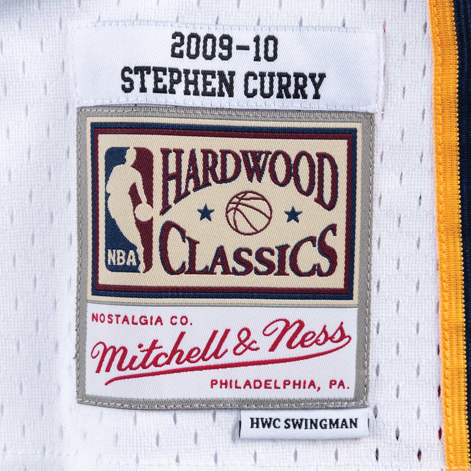 NBA复古球衣SW勇士队2009-10赛季库里白色主场NBA-Mitchellness - 图2