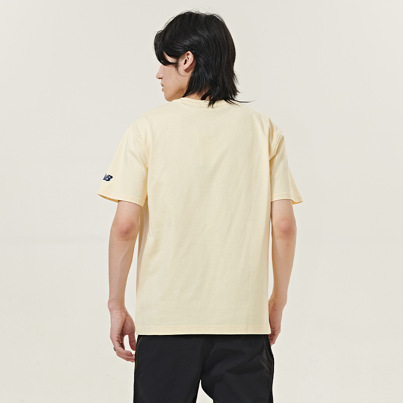 New Balance NB 正品男夏季透气纯棉简约圆领T恤休闲短袖AMT42322 - 图1