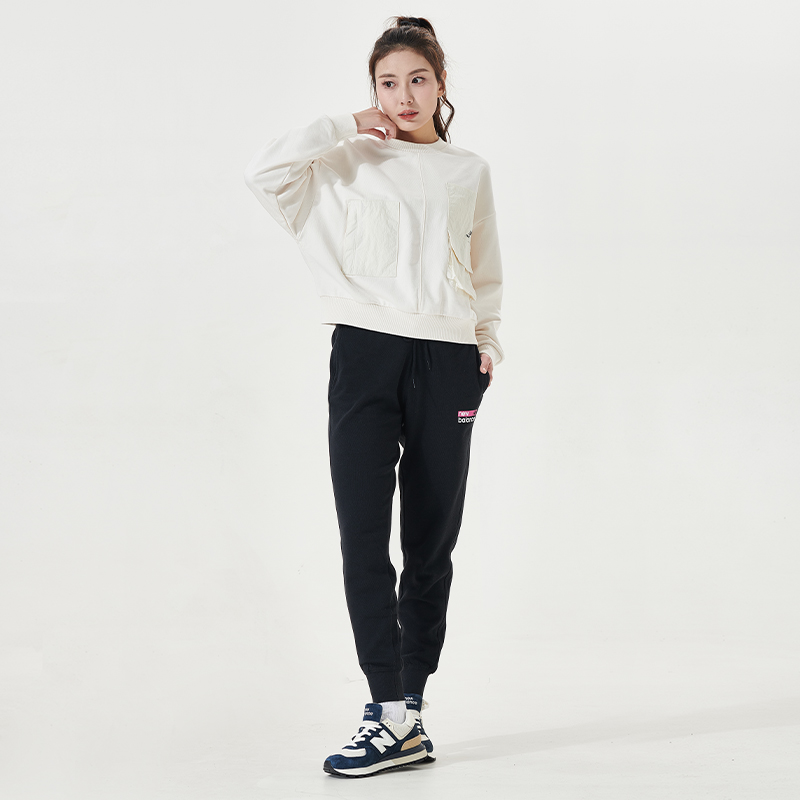 New Balance NB正品奥莱特价清仓女款针织上衣春秋款宽松长袖卫衣-图2