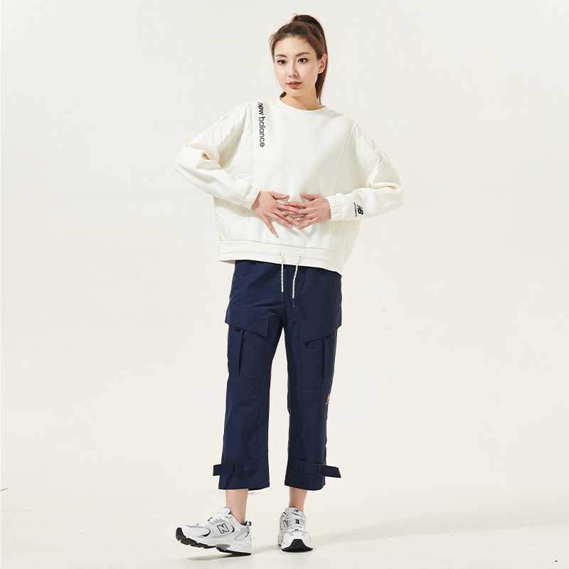 New Balance NB 正品奥莱特价清仓女款休闲舒适圆领运动长袖卫衣 - 图2