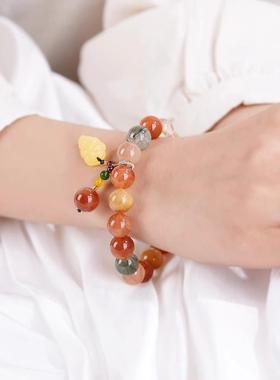 五福多宝水晶手串倪妮同款转运珠树叶福禄寿水晶本命年多宝送女友