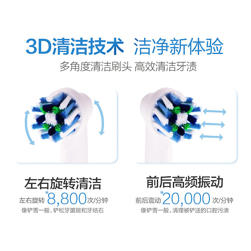 德国博朗 OralB欧乐B P2000 2500 4500 4000 D20 成人电动牙刷