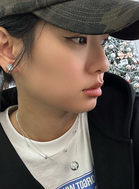 734钛钢项链四叶亮晶晶拉丝项链拉丝八芒星锁骨链