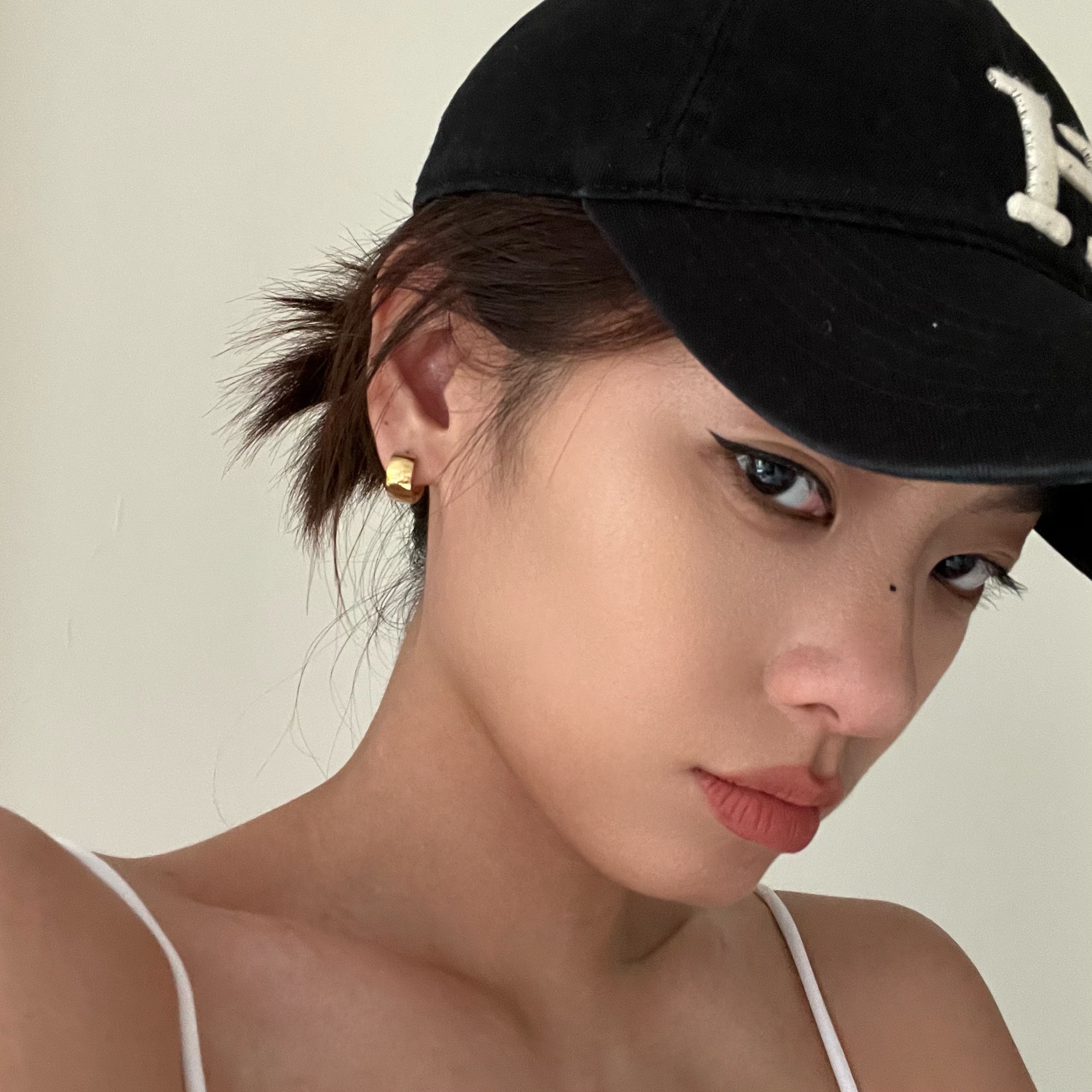 734号高亮简约耳扣日常通勤耳环小圈圈耳钉耳骨环钛钢不掉色 - 图0