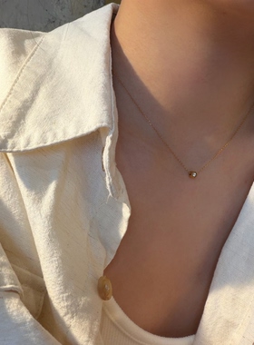 734钛钢镀金亮晶晶多面体锁骨链立体项链