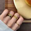 734 Titanium Steel Hands-washing No need to remove or fade Index finger ring European and American finger rings with adjustable retro diamond ring