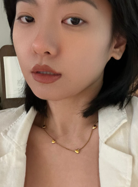 小心心项链镀金不掉色锁骨链