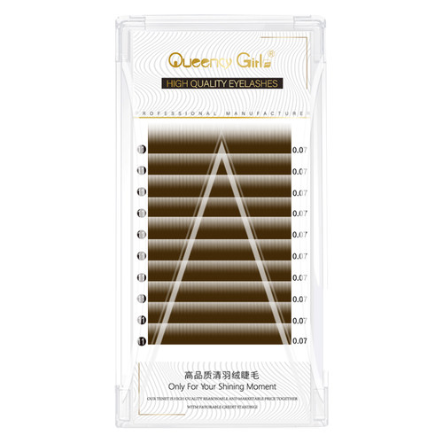 清羽绒0.07婴儿弯JBCD嫁接睫毛婴儿直黑茶色美拉德上下睫毛自然款-图3