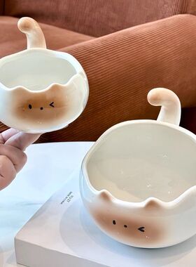 陶瓷创意黑白猫猫烟灰缸家用客厅办公室可爱防飞灰烟缸摆件