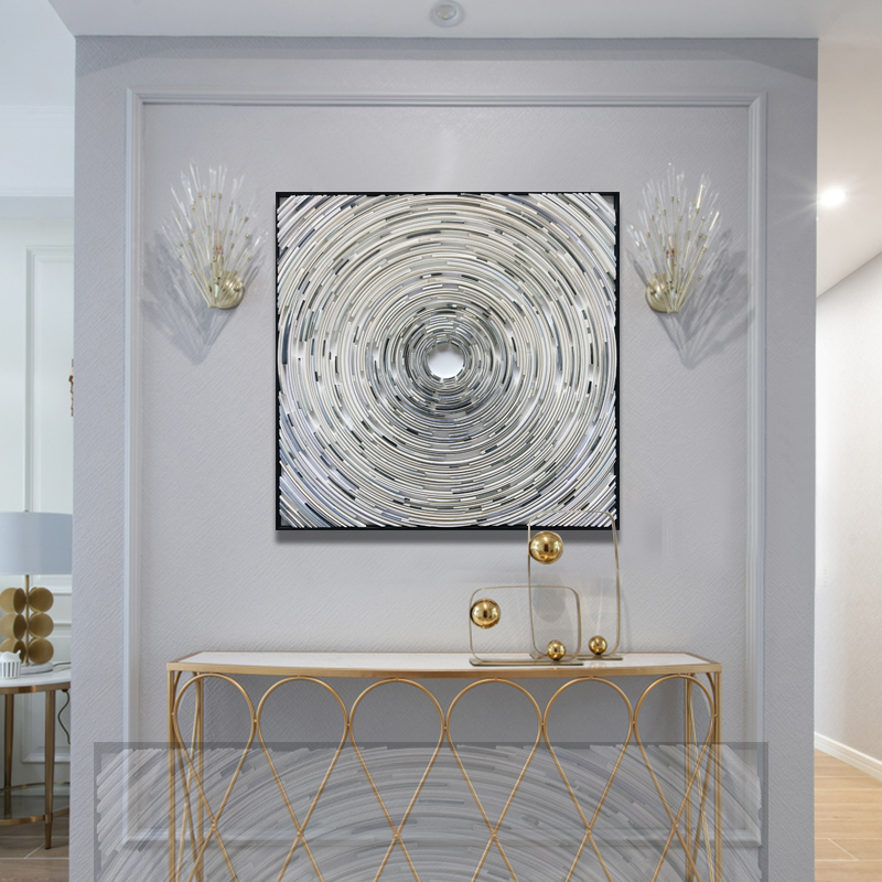 现代轻奢立体手工卡纸实物画玄关挂画别墅酒店客厅走廊装饰画 - 图2