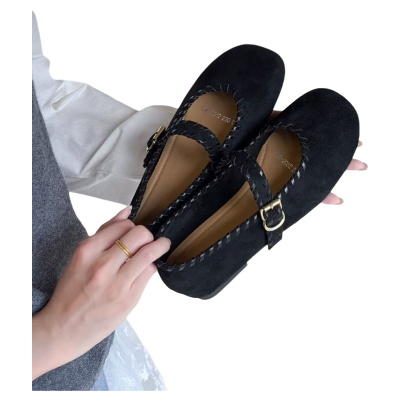 18羊筋绒复古玛丽珍鞋女式2026年春季新款青年一字扣低跟平底单鞋,淘宝优惠券,粉丝福利购,淘宝优惠卷