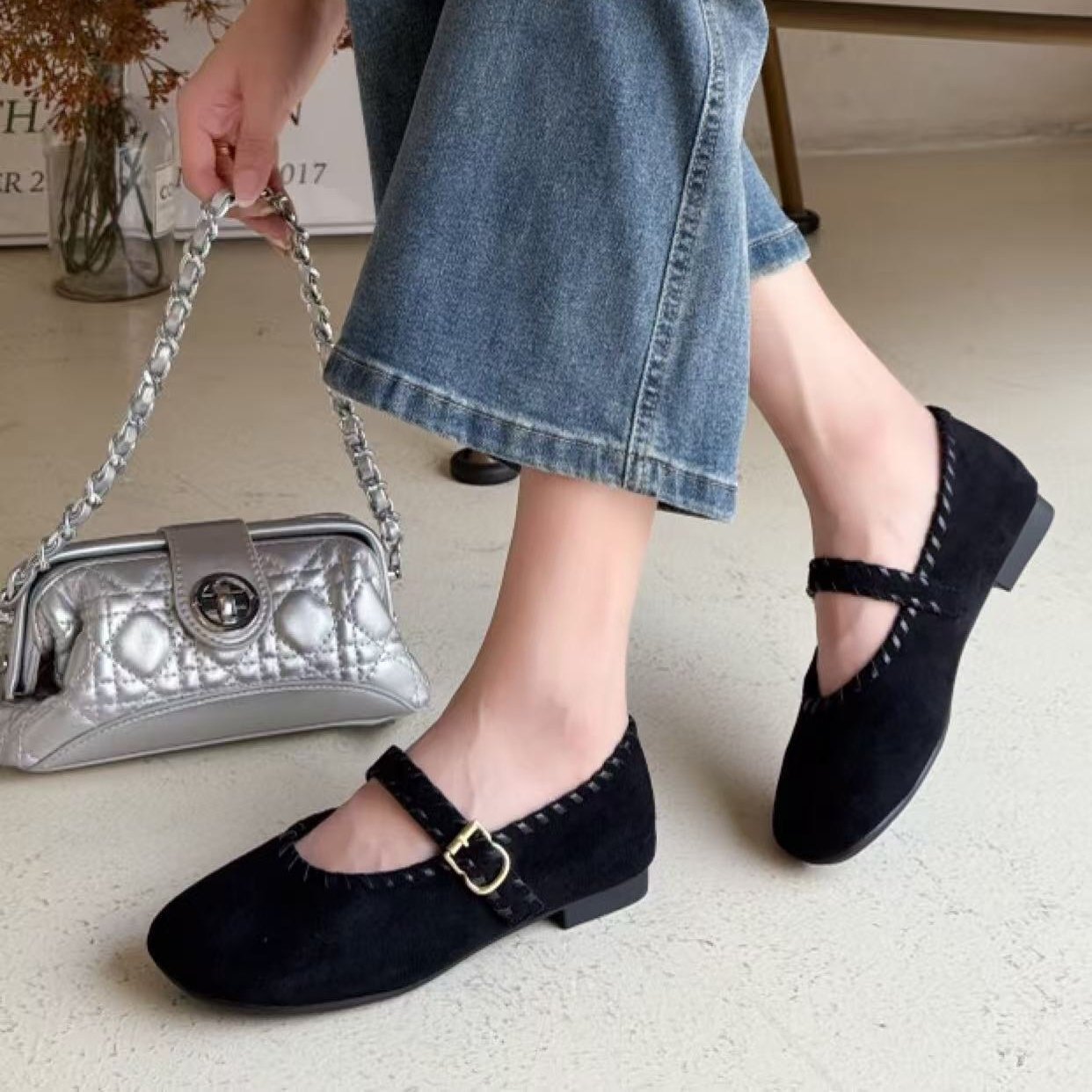 18羊筋绒复古玛丽珍鞋女式2026年春季新款青年一字扣低跟平底单鞋,淘宝优惠券,粉丝福利购,淘宝优惠卷