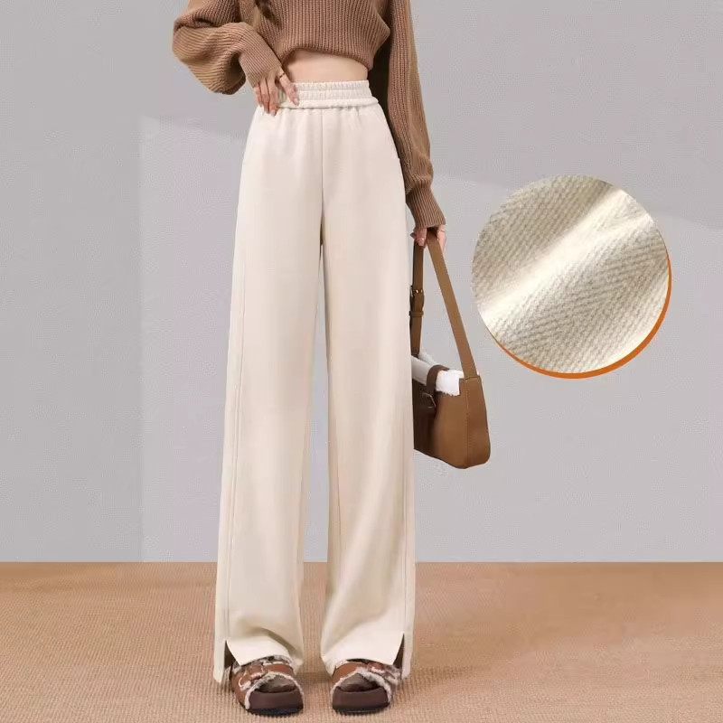 清仓捡漏人字纹阔腿裤女秋冬高腰垂感加厚加绒保暖直筒香蕉女裤子,淘宝优惠券,粉丝福利购,淘宝优惠卷