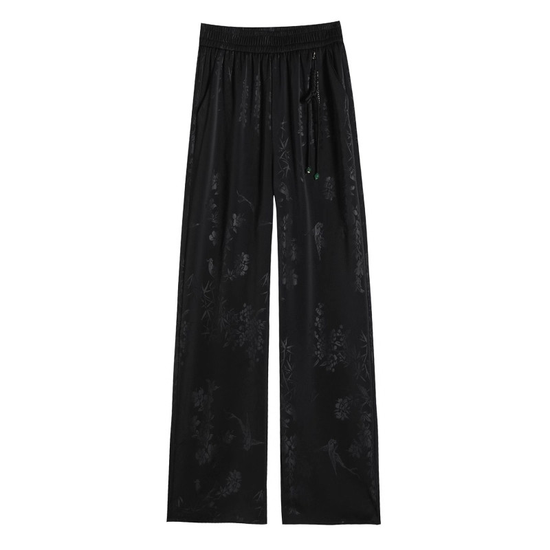 清仓捡漏裤子女新中式国风醋酸裤子缎面冰丝大码小个子休闲阔腿裤,淘宝优惠券,粉丝福利购,淘宝优惠卷