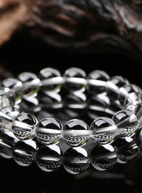 凤呈祥 批发天然白水晶手链 男女情侣款 单圈手串 支持复检