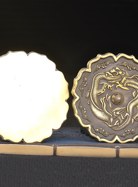 圆形四神兽双龙戏珠挂件八卦镜