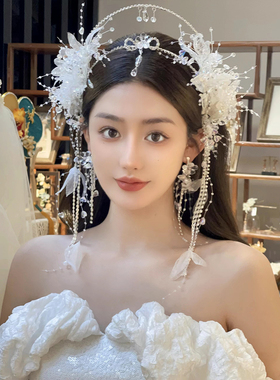 发箍皇冠水晶串珠日韩森系超仙美