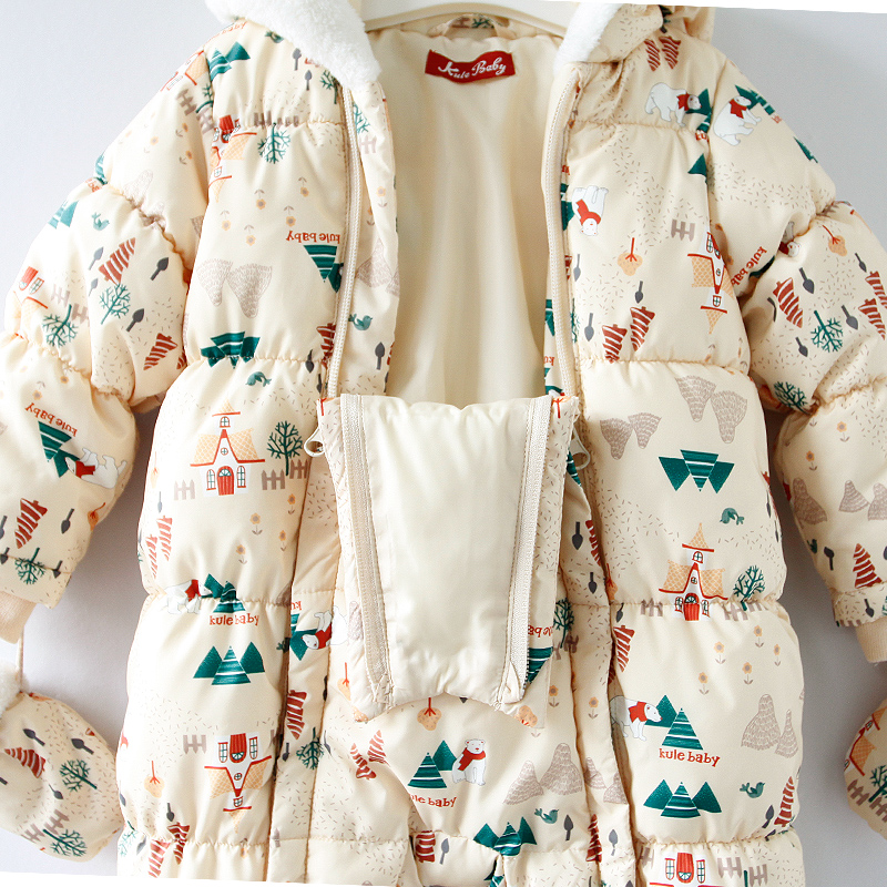 婴幼儿棉服连体衣冬装宝宝6-9-12月保暖外出棉袄抱衣冬季哈衣加厚