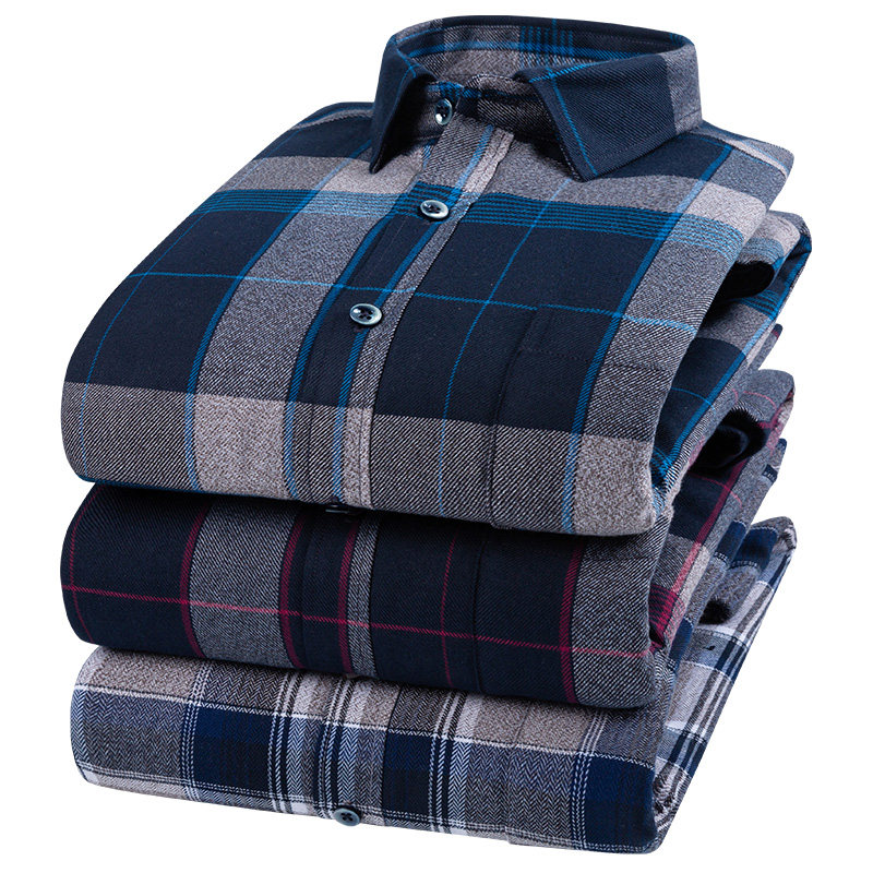 俞兆林2019新款格子桑蚕丝装男衬衣 俞兆林上海衬衫