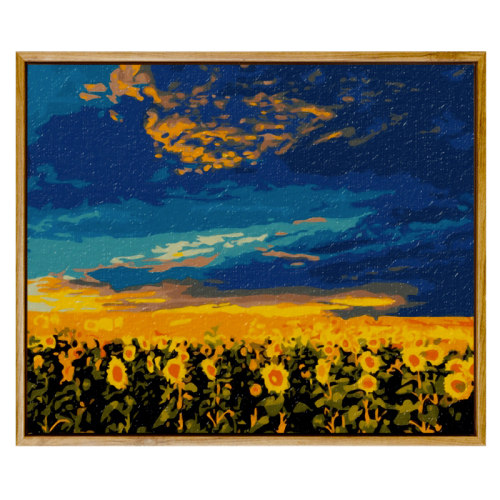 diy数字油画向日葵风景花卉填充填色画画手工手绘水彩油彩画挂画 - 图3