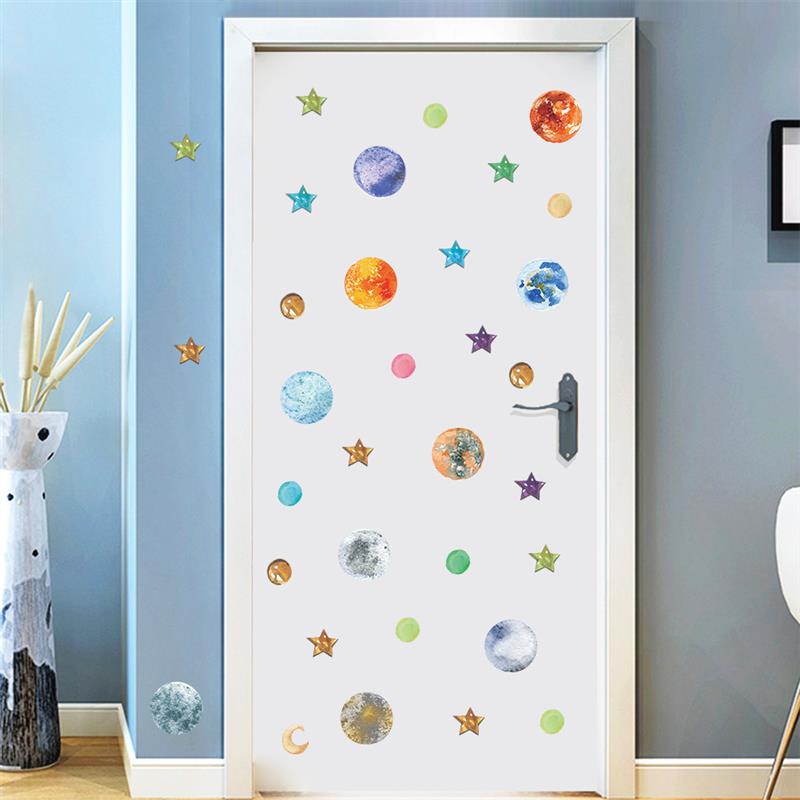 3D Space Travel Sky Cradle Astronaut Wall sticker - 图0