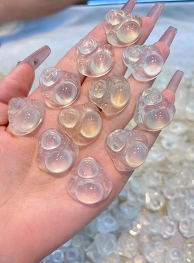 纯天然高冰荧光白玉髓树叶吊坠马料精美玛瑙玉石弥勒佛挂件送朋友