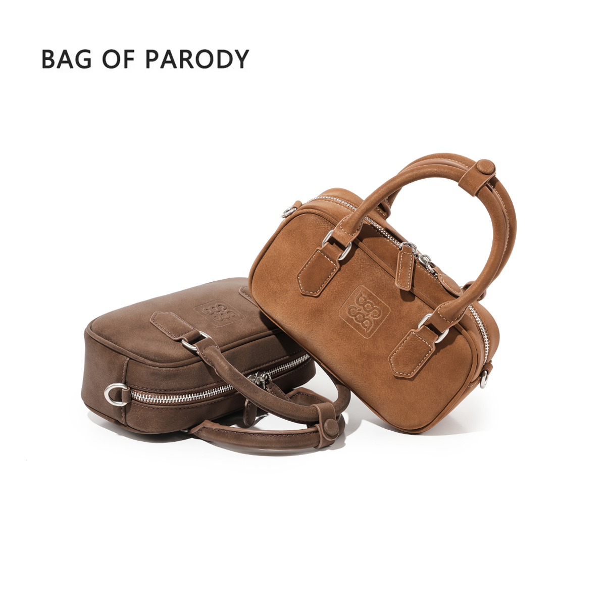 官网正品bagofparody保龄球包单间斜挎手提2024秋冬新品美拉德 - 图3