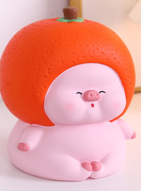 儿童玩具存钱罐水果猪搪胶储蓄罐男女生日礼物房间桌面装饰摆件