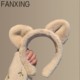 We wear it when we wash our face~Autumn and winter plush cat ears face wash makeup headband