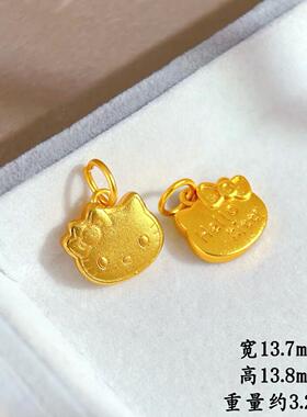 沙金HelloKitty猫咪吊坠锁骨链