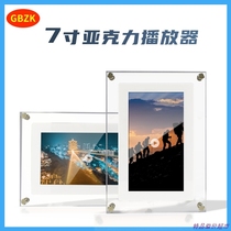 Cross-border digital photo-frame acrylic transparent video player send gift home desktop swing table dynamic electronic album
