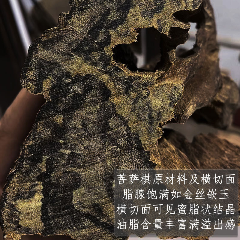 藏木人一图一物实拍臻品柬埔寨菩萨棋沉香手串单圈16mm持珠手链男 - 图2