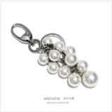 Серебряный черный металлический брелок из жемчуга, подвеска, золото и серебро