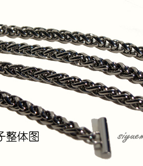 diy高品质枪黑色8mm灯笼麻花扭链