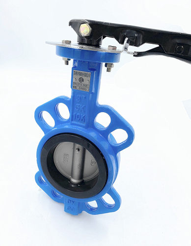 D71X-16手动手柄蝶阀对夹球墨铸铁304四氟不锈钢板DN50 80 100150 - 图0