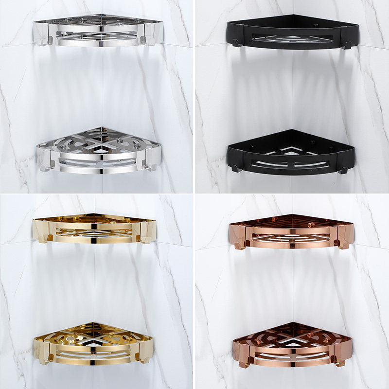 灰色免钉304不锈钢浴室三角篮四方置物架 卫生间厕所洗澡壁挂收纳,淘宝优惠券,粉丝福利购,淘宝优惠卷