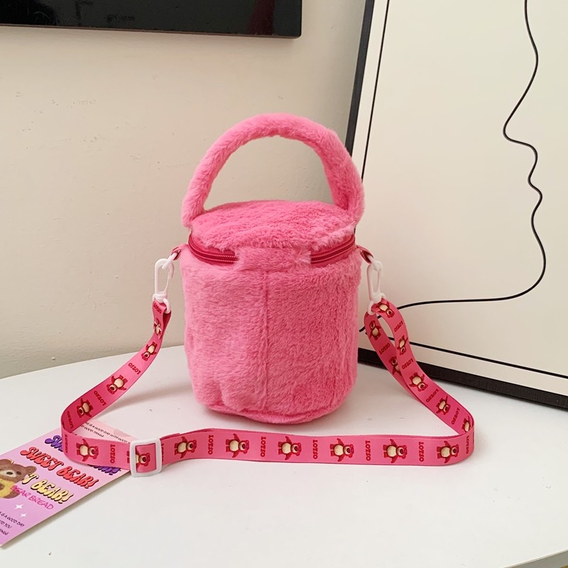 2024新款包包女包毛绒水桶包女孩小毛毛包女可爱儿童小卡通斜挎包,淘宝优惠券,粉丝福利购,淘宝优惠卷