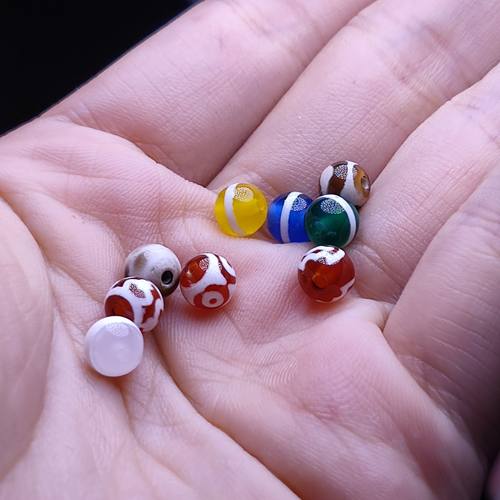 藏式迷你6毫米红玛瑙三眼保瓶红肉圆珠手链配饰配件小圆珠 - 图0