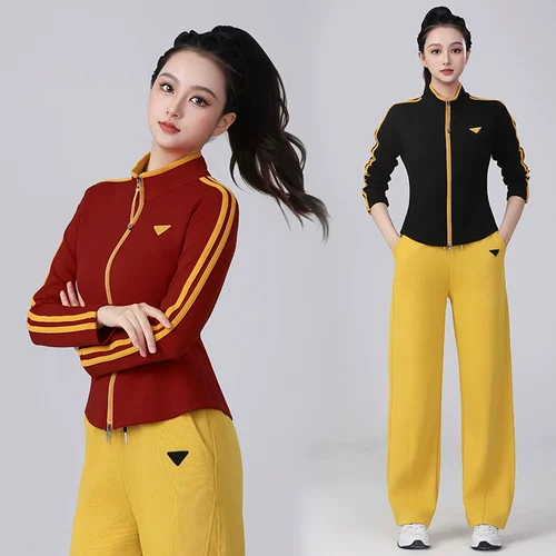 Летняя модная универсальная приталенная спортивная куртка, танцующие штаны, комплект, свободный прямой крой